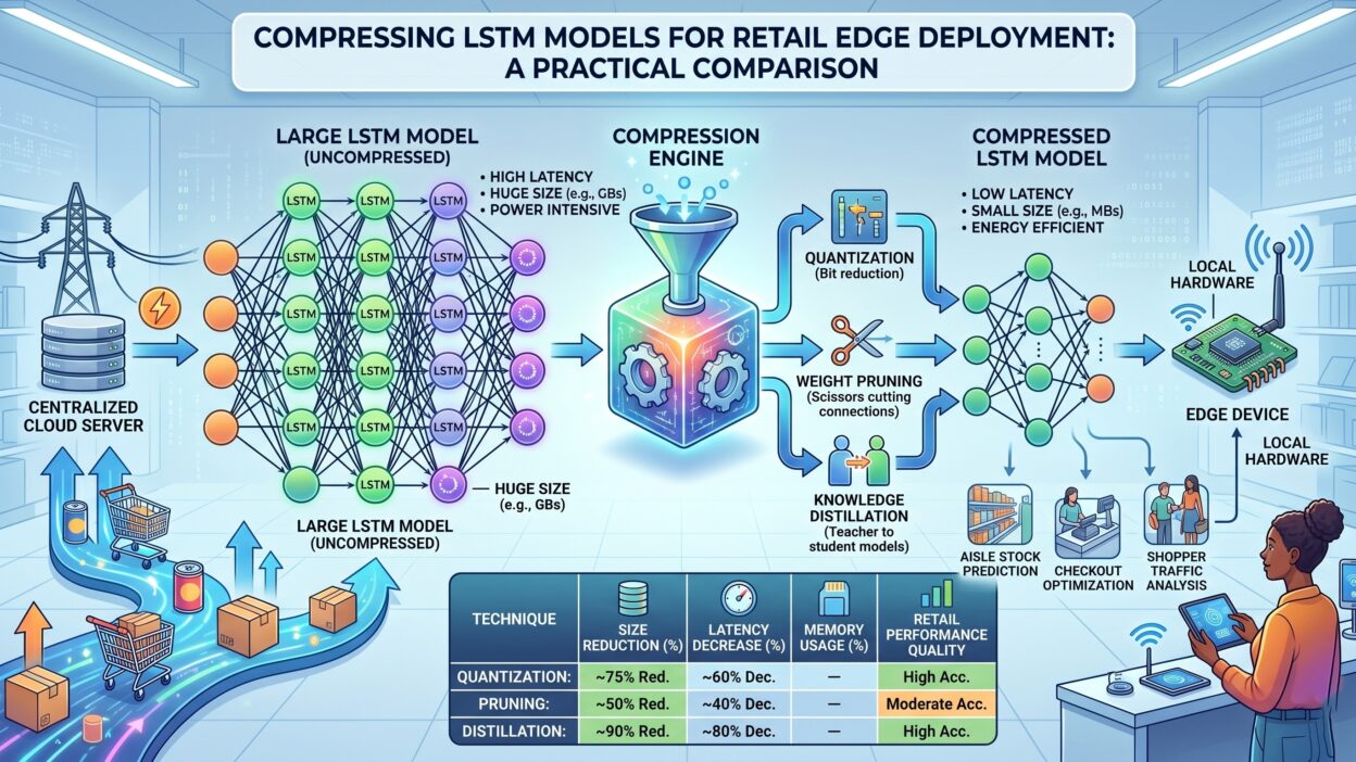 Compressing LSTM Models for Retail Edge Deployment