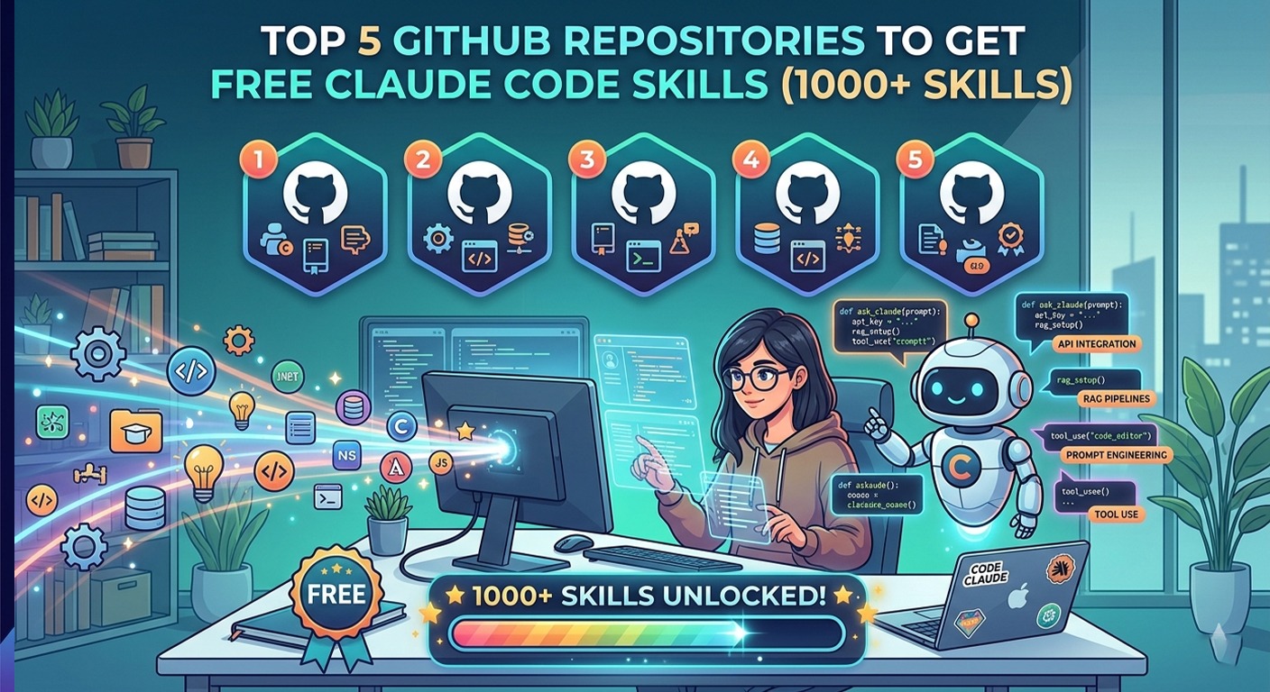Top 5 GitHub Repositories to get Free Claude Code Skills (1000+ Skills)