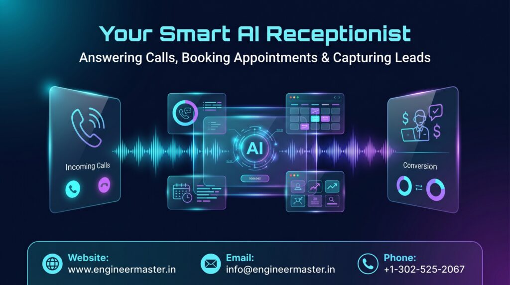 Futuristic AI receptionist banner dark 202606161123 1 1
